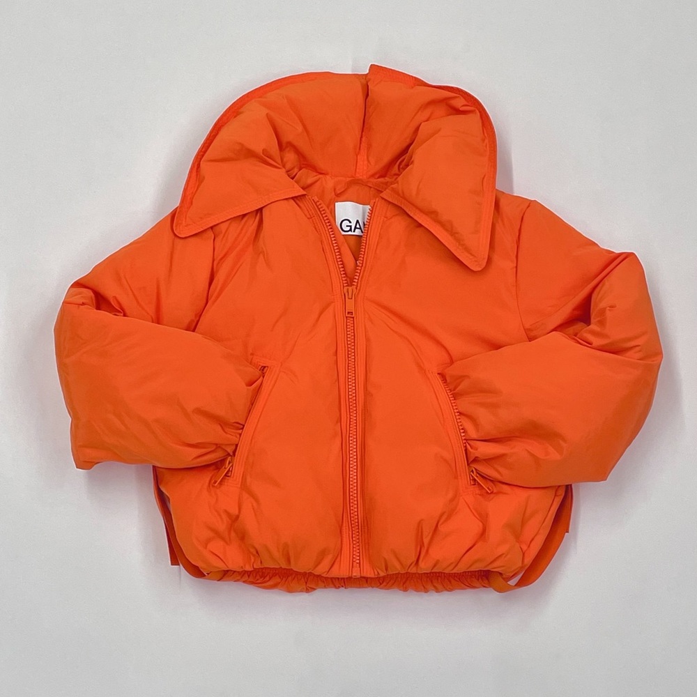Ganni Orange Puffer Jacket